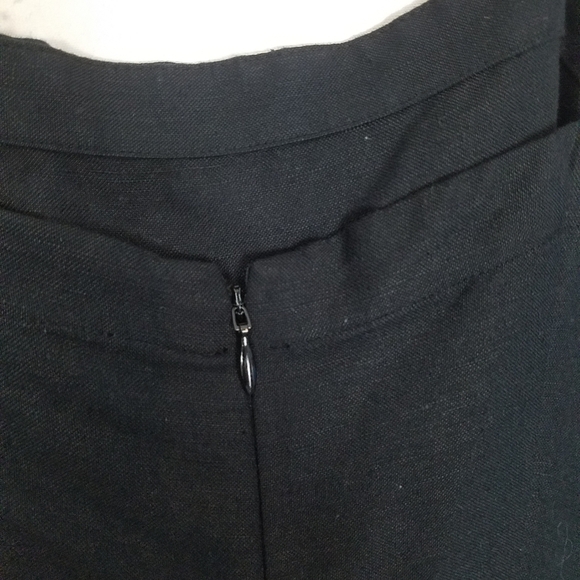 Loft black scalloped hem spaghetti strap linen blend romper - Picture 7 of 9